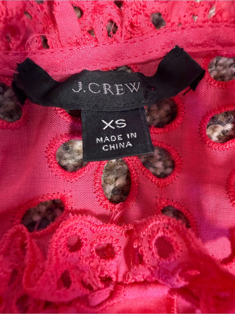 J. Crew Hot Pink Eyelet Lace Sleeveless Top - Picture 8 of 11